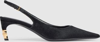 Gucci Womens Castello Slingback, Black