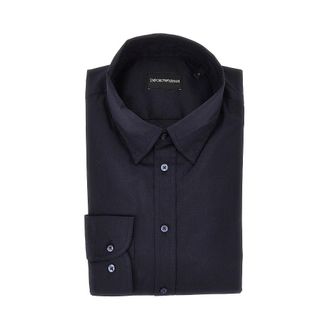 Emporio Armani Cotton-blend technical poplin shirt Man XXL