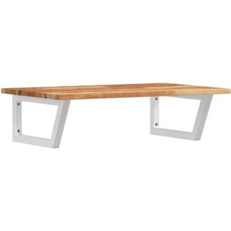 vidaXL Vidaxl - Estante De Lavabo De Pared Acero Y Madera Maciza De Acacia
