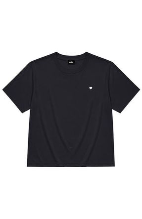 Dalix Lil Heart Relaxed Midweight Jersey Tee in Ink Blue at Nordstrom, Size Xx-Large