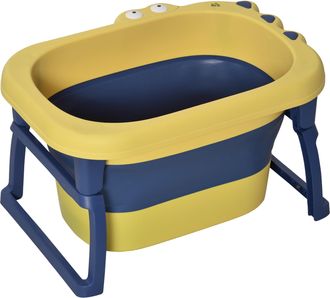 HOMCOM Ba&ntilde;era para beb&eacute; 75.3x55.4x43 cm amarillo y azul