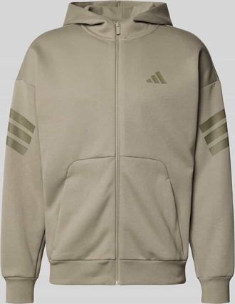 adidas Sweatjacke mit Kapuze in Schilf, Größe XXL