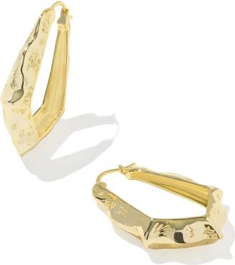 Kendra Scott Womens Adriana Scallop Frame Hoop Earrings In Gold