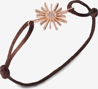 GbyG Kordelarmband mit Roségold- und Diamant-Element Soleil