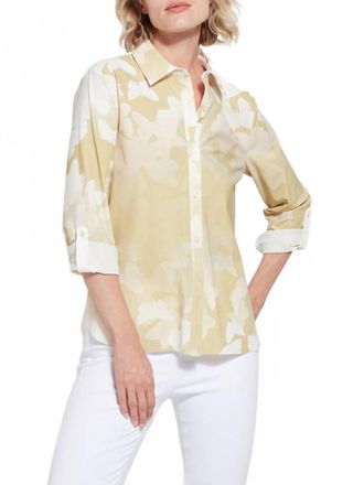 Lyss&eacute; Connie Button Down Shirt In Floating Shadows