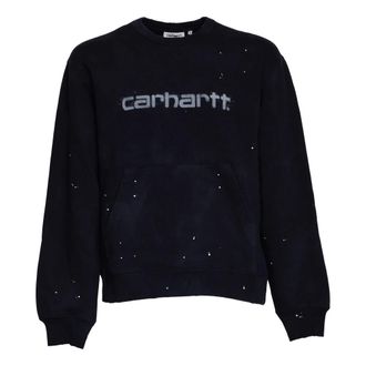 Carhartt Work in Progress Carhartt Wip, Sweatshirts, male, Blue, Size: XS Heavy Cotton Sweatshirt