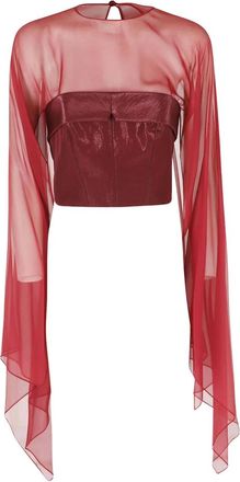 Alberta Ferretti Tops, Dames, Rood, S, Long Sleeve Top
