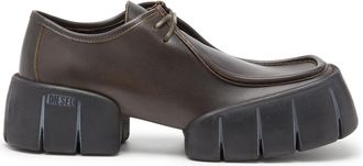 Diesel D-Tex-Moccasin-style shoes in brushed leather - Moccasins and Mules - Man - Brown