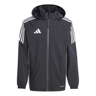 adidas Tiro 24 Rain Jacket Asia Sizing Black White IJ7390