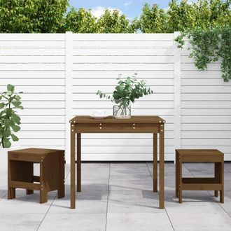 vidaXL Vidaxl - Mesa Y Sillas De Jard&iacute;n 3 Pzas Madera Maciza Pino Marr&oacute;n Miel