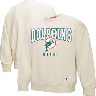 Mitchell & Ness Womens Mitchell & Ness Cream Miami Dolphins Fandom Fleece Pullover Sweatshirt at Nordstrom, Size Xx-Large