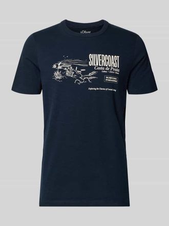 s.Oliver Red Label Regular Fit T-Shirt aus reiner Baumwolle in Marine, Gr&ouml;&szlig;e XXXL