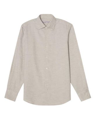 Robert Talbott Morgan Luxe Flannel Shirt in Light Gray at Nordstrom, Size Xxx-Large