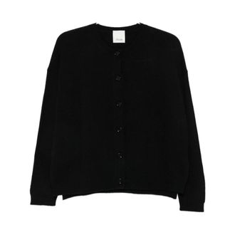 Allude Cardigan met knopen - Dames - Truien - Zwart - Maat: S Zijde