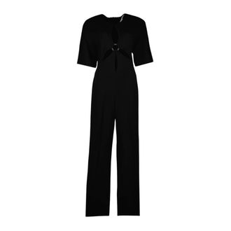Stella McCartney Stella McCartney, Jumpsuits, female, Black, Size: XS V-neck Cutout Jumpsuit