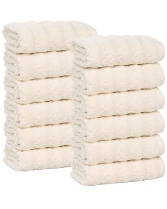 Superior Set Of 12 Zuma Zero Twist Cotton Medium Weight Washcloths