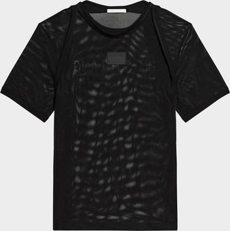 Helmut Lang Mens Sheer Stretch Mesh T-Shirt