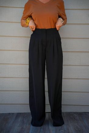 Skies Are Blue Clothing Womens Wide Leg Pants In Black