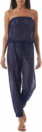 Melissa Odabash Stella Jumpsuit In Navy