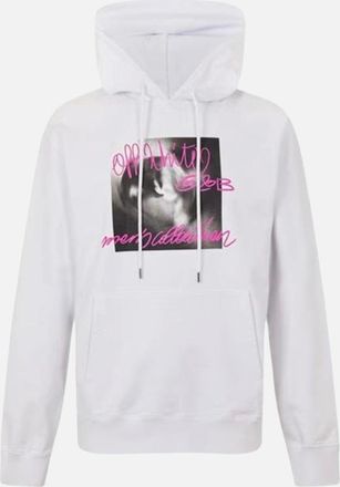 Off-white Mens Off-White Tornado Type Slim Hoodie White - Size: 36