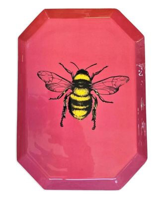 Les-Ottomans bee-print tray (26cm x 19cm) - unisex - Iron/Enamel - OS - Red