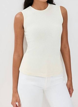 A Gold E Binx High Neck Tank Top In White Oat Milk