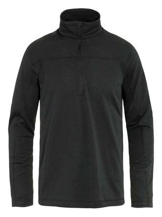 Fj&auml;llr&auml;ven Abisko trui met halve rits en textuur - Zwart