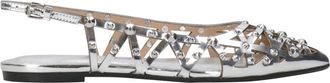 Ash Bazaar Studded Slingback Ballet Flat - Dames - Ballerinas - Grijs - 37 EU - Leer - Schoenen
