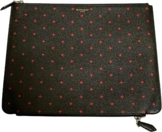 Givenchy Pre-owned W Zip Cross Dot Leder Clutch Tas - Dames - Vintage Clutch - Zwart - ONE Size - Leer - Vintage
