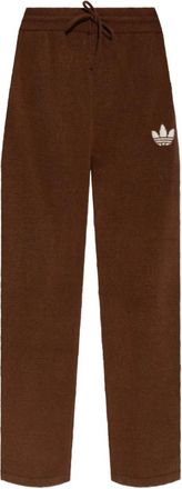 adidas logo drawstring knit trousers - Brown