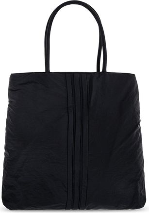 Yohji Yamamoto Womens Padded Striped Logo Tote Black Polyamide