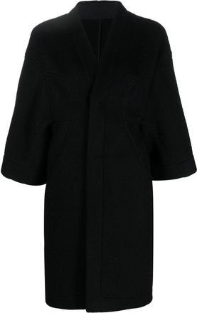 Rick Owens wool single-breasted coat - women - Cotton/Alpaca/Wool - 42 - Black