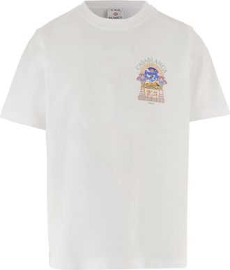 Casablanca White Back Logo Cotton T-Shirt