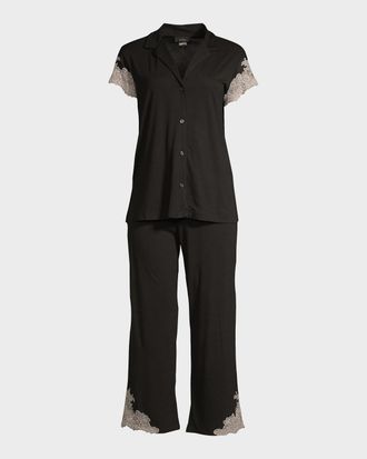 Natori Luxe Shangri-La Short-Sleeve Pajama Set