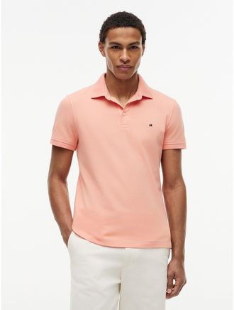 Tommy Hilfiger Mens Slim Fit Stretch Pique Polo - Pink - XXXL