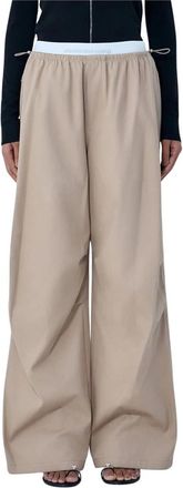 Alexander Wang Broeken - Dames - Wijde Broeken - Beige - L - Broeken