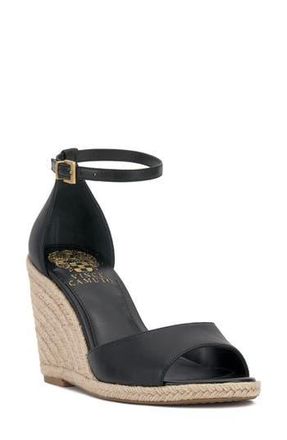 Vince Camuto Felyn Espadrille Wedge Sandal in Black/Black at Nordstrom Rack, Size 5.5