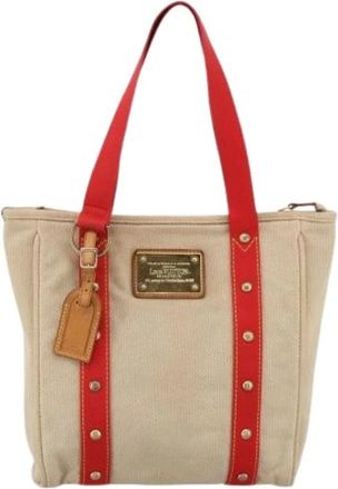 Louis Vuitton Pre-owned Tote Bags, female, Beige, Size: ONE SIZE Pre-owned Antigua tote
