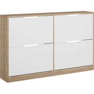 Vicco Scarpiera da ingresso Luca, Sonoma/Bianco, 116.6 x 72.5 cm con 4 scomparti, Vicco