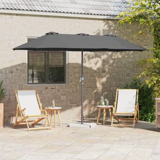 Berkfield Home Garden Parasol Folding Anthracite 380 x 196 x 235 cm