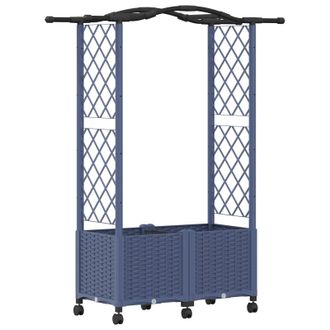 vidaXL Cama Elevada Con Trellis Y Techo Gris 125 X 40 X 144 Cm Pp Vidaxl