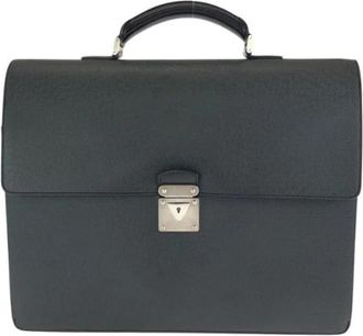 Louis Vuitton Pre-owned Taiga Leren Aktetas - Heren - Vintage Handtas - Zwart - ONE Size - Leer - Vintage