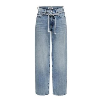 Only Loose-fit Jeans, female, Blue, Size: W26 L32 Jeans with Belt and Pockets