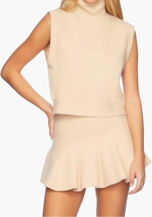 Susana Monaco Mapache Flare Sweater Miniskirt In Belgian Creme