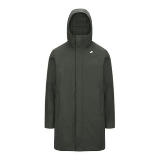 K-Way Lange herenjas met capuchon - Heren - Parka Jassen - Groen - XL - Jassen