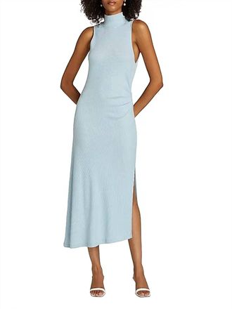 Ramy Brook Ximena Ruched Sleeveless Midi Dress In Dream Blue