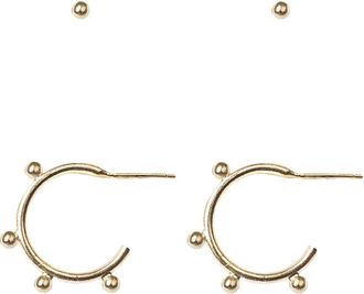 Matr Boomie Pari Dot Hoop Earring Set - Set of 2 in Gold at Nordstrom