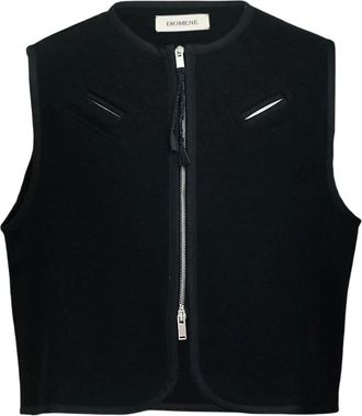 Diomene zip-fastening sleeveless top - Black