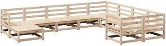 vidaXL 10 Piece Garden Sofa Set Solid Wood Pine vidaXL