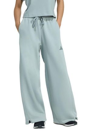 adidas Originals All Season Fleece Wide Leg Pants in Wonder Sage at Nordstrom, Size Xx-Large